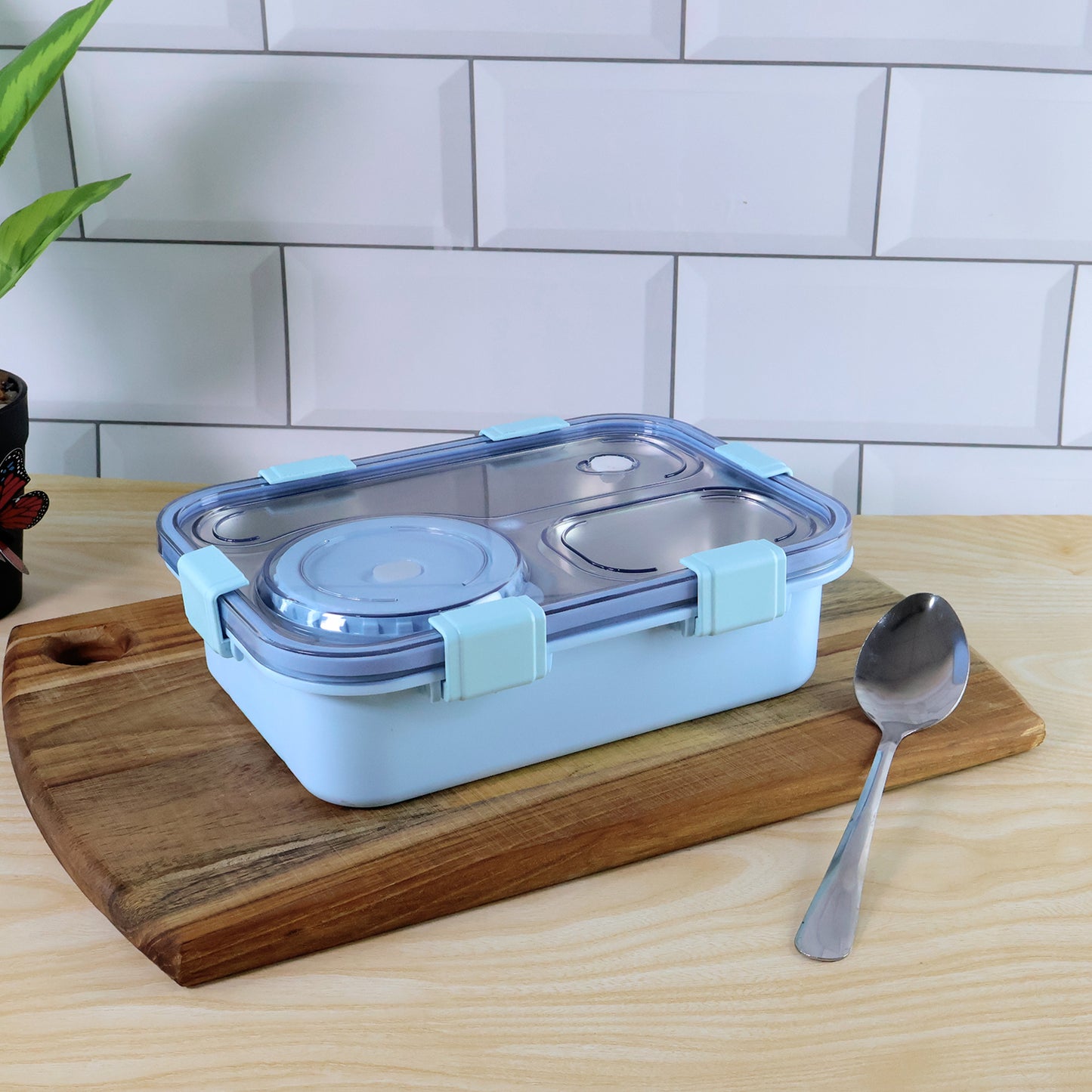 Premium Stainless Steel Compartment Lunch Box 1 Set