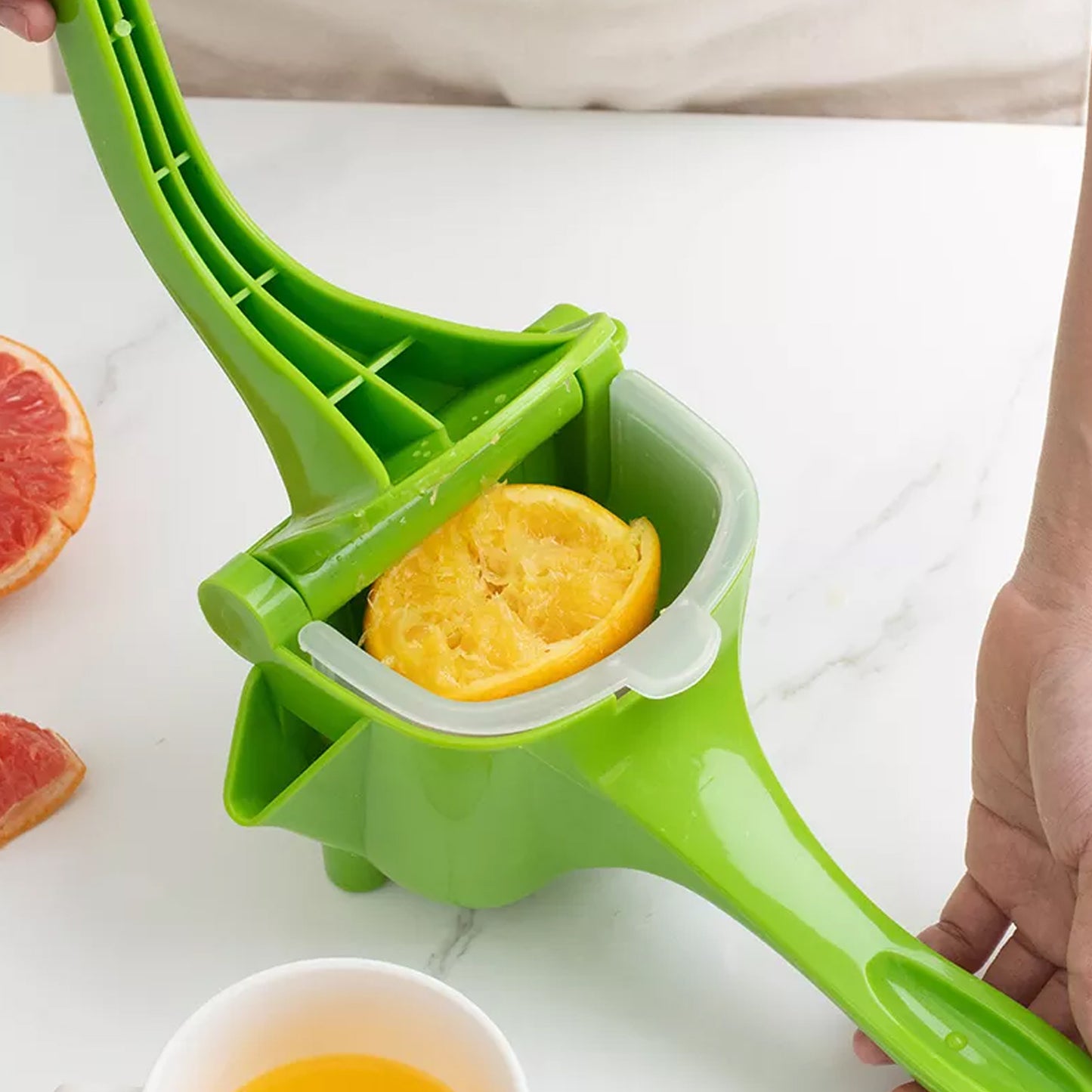 Effortless Manual Citrus Juicer & Lemon Squeezer | Lever Hand Press for High-Yield Orange & Lime Juice | Durable Countertop Fruit Press (Multicoloured)