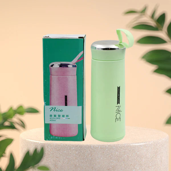 Water Bottle 400ml Leak Proof Glass Water Bottle With Daily Water Intake For Gym And Children Nice Bottle (1 Pc  Light Green Color)