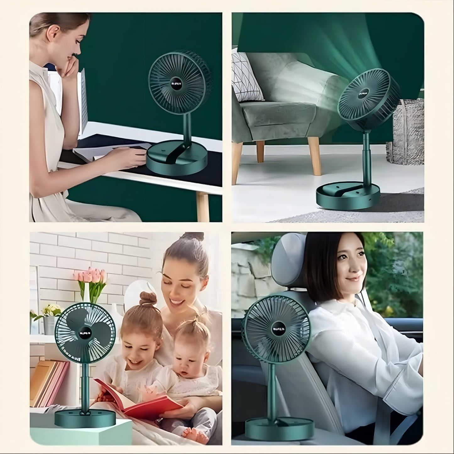 4642 Telescopic Electric Desktop Fan Height Adjustable Foldable  Portable For Travelcarry  Silent Table Top Personal Fan For Bedside Office Table (Battery Not Include)