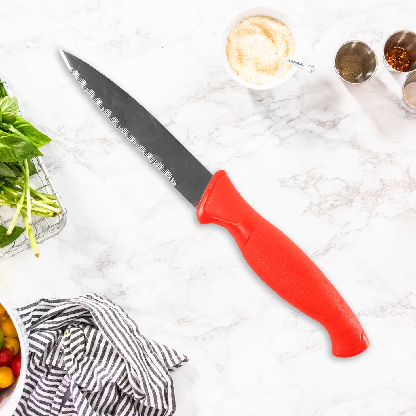 Stainless Steel Serrated Kitchen Knife (1 Pc)