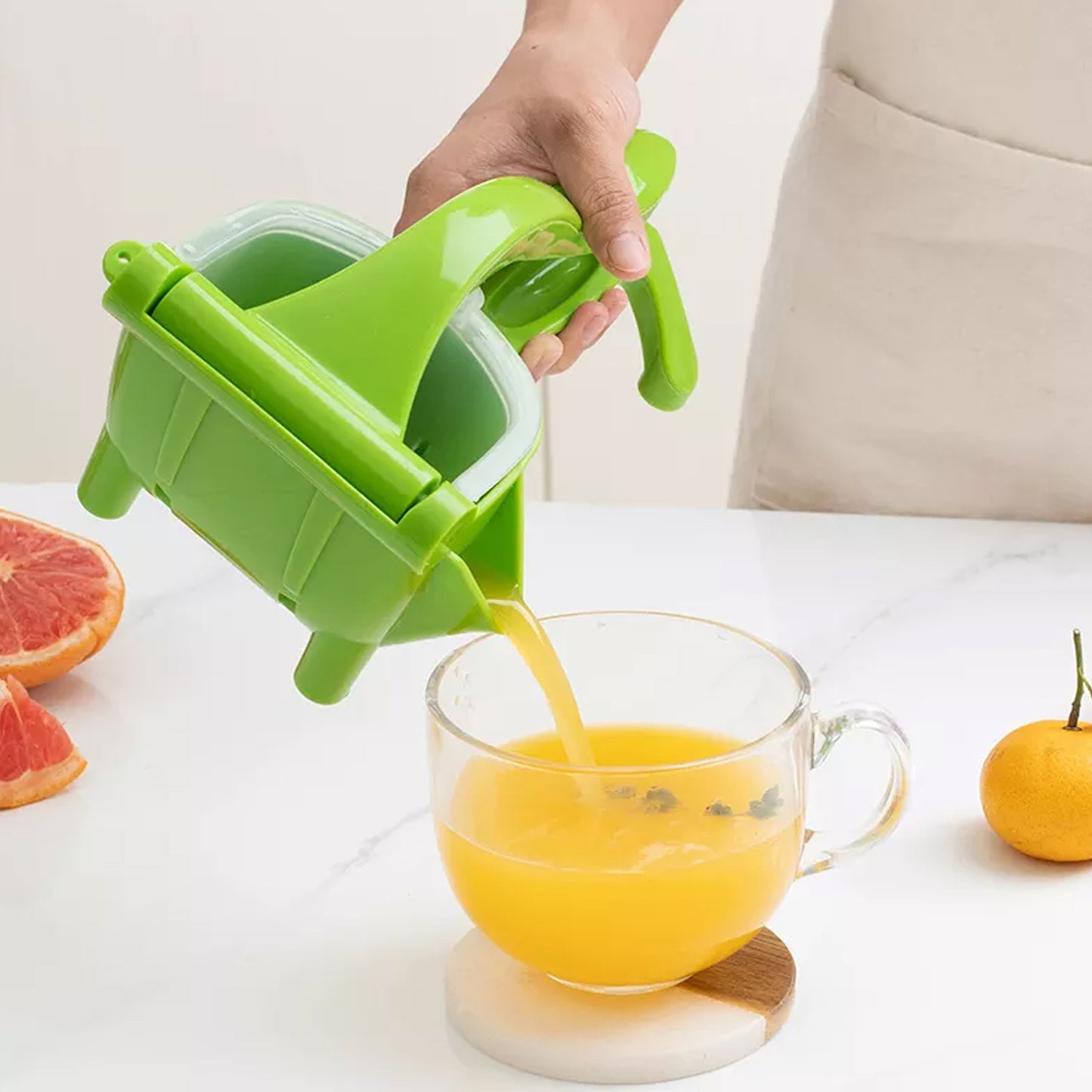 Effortless Manual Citrus Juicer & Lemon Squeezer | Lever Hand Press for High-Yield Orange & Lime Juice | Durable Countertop Fruit Press (Multicoloured)