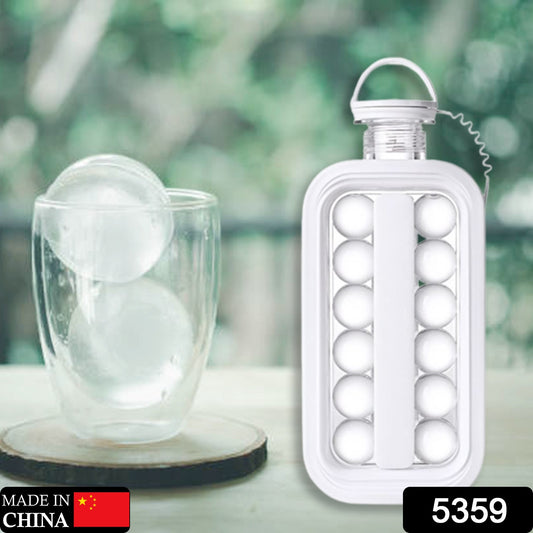 2-in-1 Portable Ice Cube Maker Bottle | Foldable Ice Ball Mold with Lid for Outing, Camping, Hiking | Easy-to-Use Handheld Design