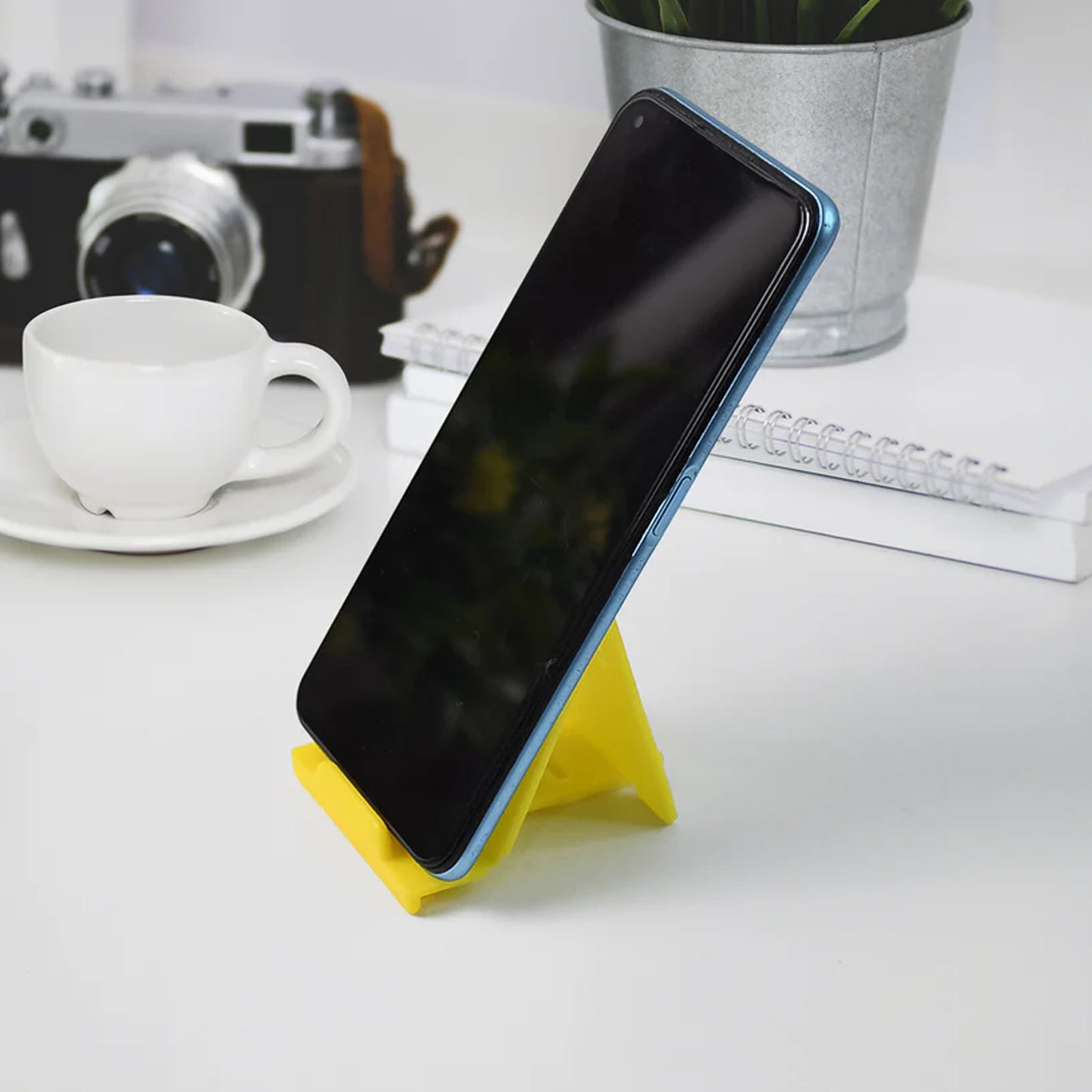 Adjustable Foldable Plastic Mobile Phone Stand (6 Pc  Mix Color)