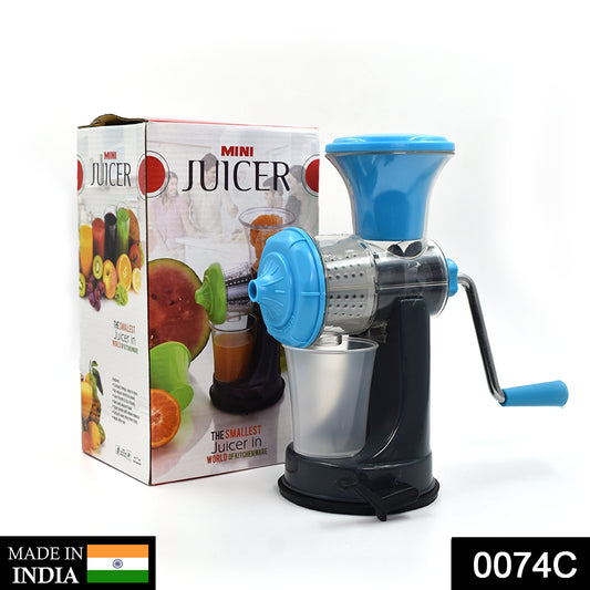 Manual Fruit & Vegetable Juicer | Portable Mini Handheld Squeezer Machine | Easy Crank Operation for Beginners | Fresh Juice Maker