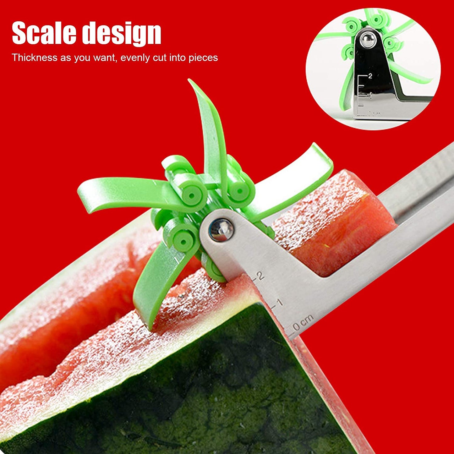 Easy-to-Use Watermelon Cutter Tool | Handheld Stainless Steel Windmill Slicer for Perfect Cubes | Portable Fruit Peeler for Kitchen