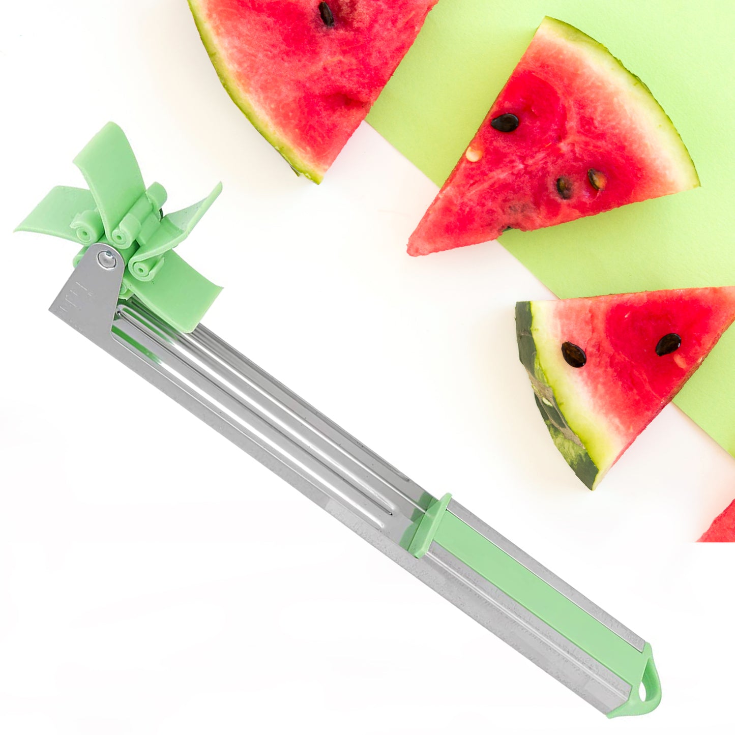 Easy-to-Use Watermelon Cutter Tool | Handheld Stainless Steel Windmill Slicer for Perfect Cubes | Portable Fruit Peeler for Kitchen