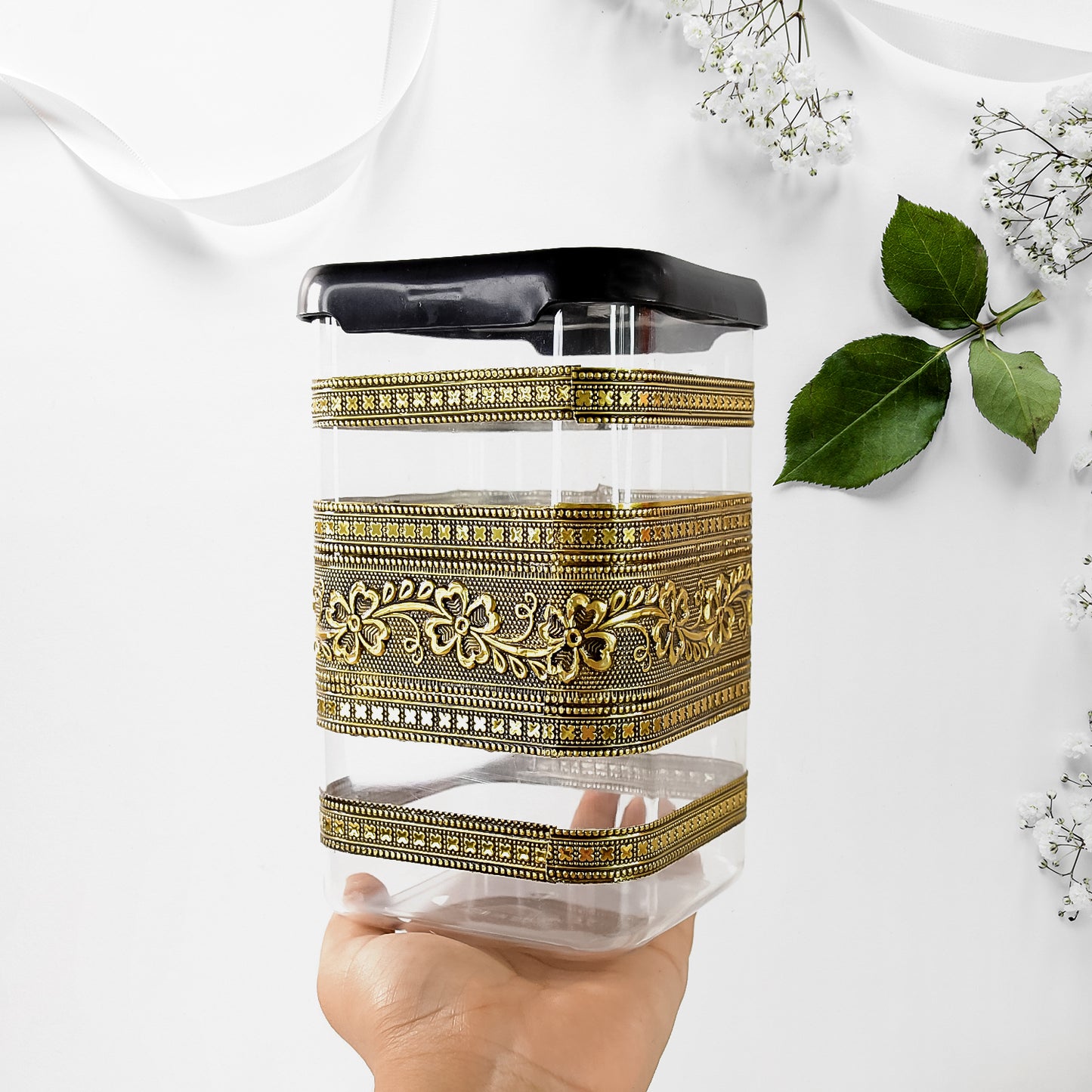 Plastic Rajwadi Container 2pcs Set 1100ml